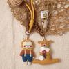 Korean Handmade Fabric Lion Keychain & Bag Pendant - Cartoon Animal Hanging Ornament