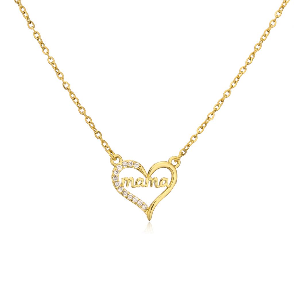 HECHENG,Mother's Day Mama Letter Pendant Necklace For Women,Stainless steel  Chain Choker Personality Zircon New Gifts