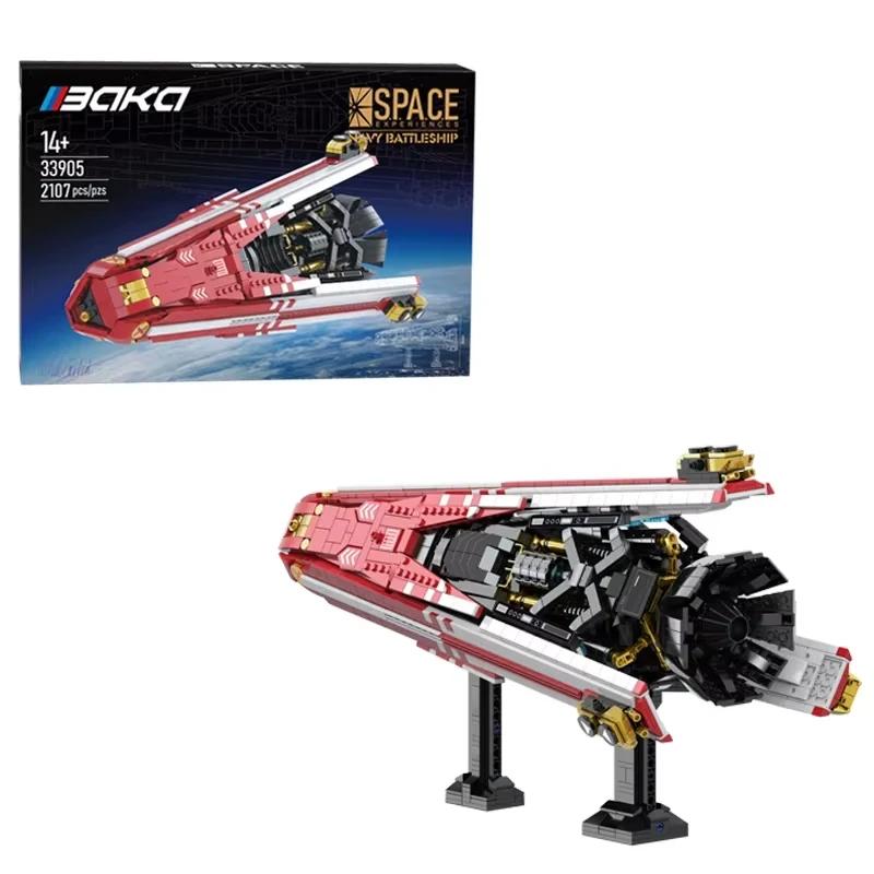 Space Battleship Building Blocks Creative Navy Battleship Fighter Model Bricks Desktop Decoration Diy Toy For Kids Holiday Gifts