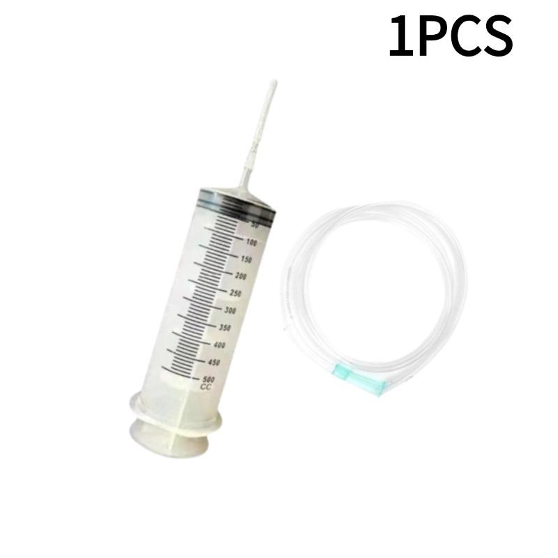 1/2PCS 500ml Large Capacity Syringes Oil Pump Car Oil Fluid Plastic Syringe Oil Pump With 1m Hose Pet Feeding Measuring Pump