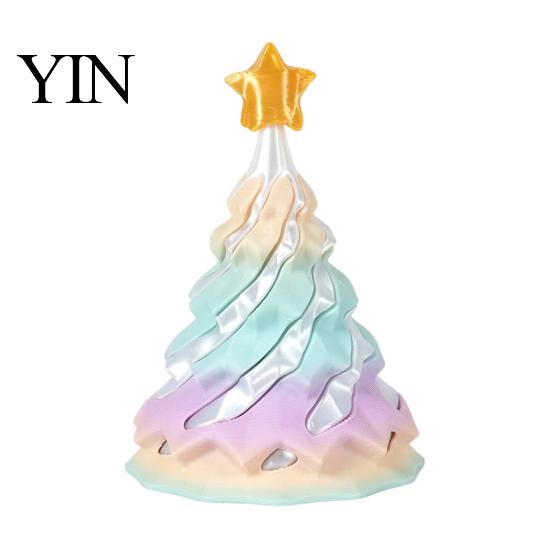 Christmas Stocking Stuffers 3D Printed Spiral Tree, Golden Star Topper Tree Fidget Shape Toys Toy, Cone Desk Decor for Anxiety Stress Relief Portable