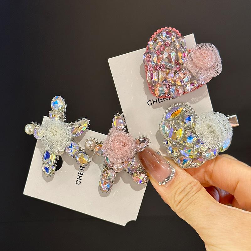 

Mori Girl Diamond Rose Starfish Mesh Hair Clip