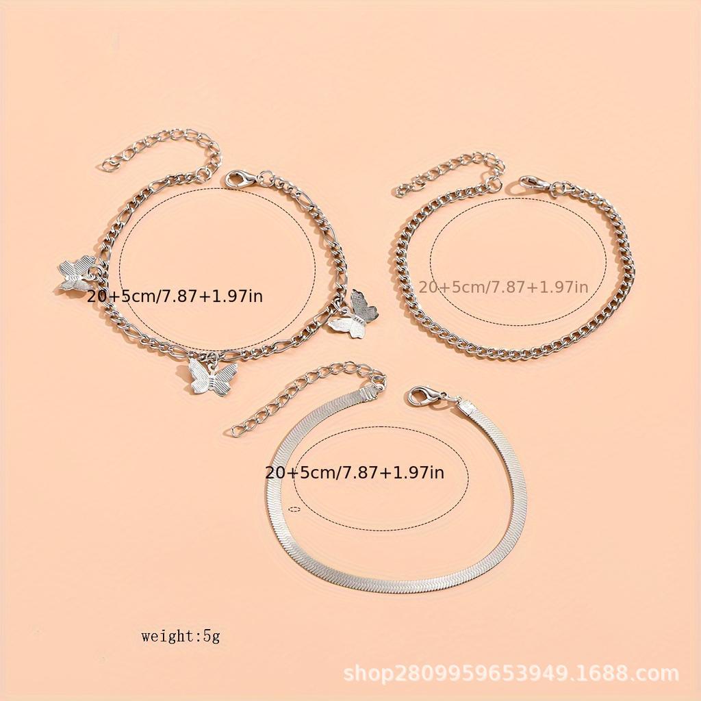 Summer Fashion Foot Accessories Snake Bone Chain Butterfly Pendant Foot Chain Multi-layer Foot Chain Women 2470