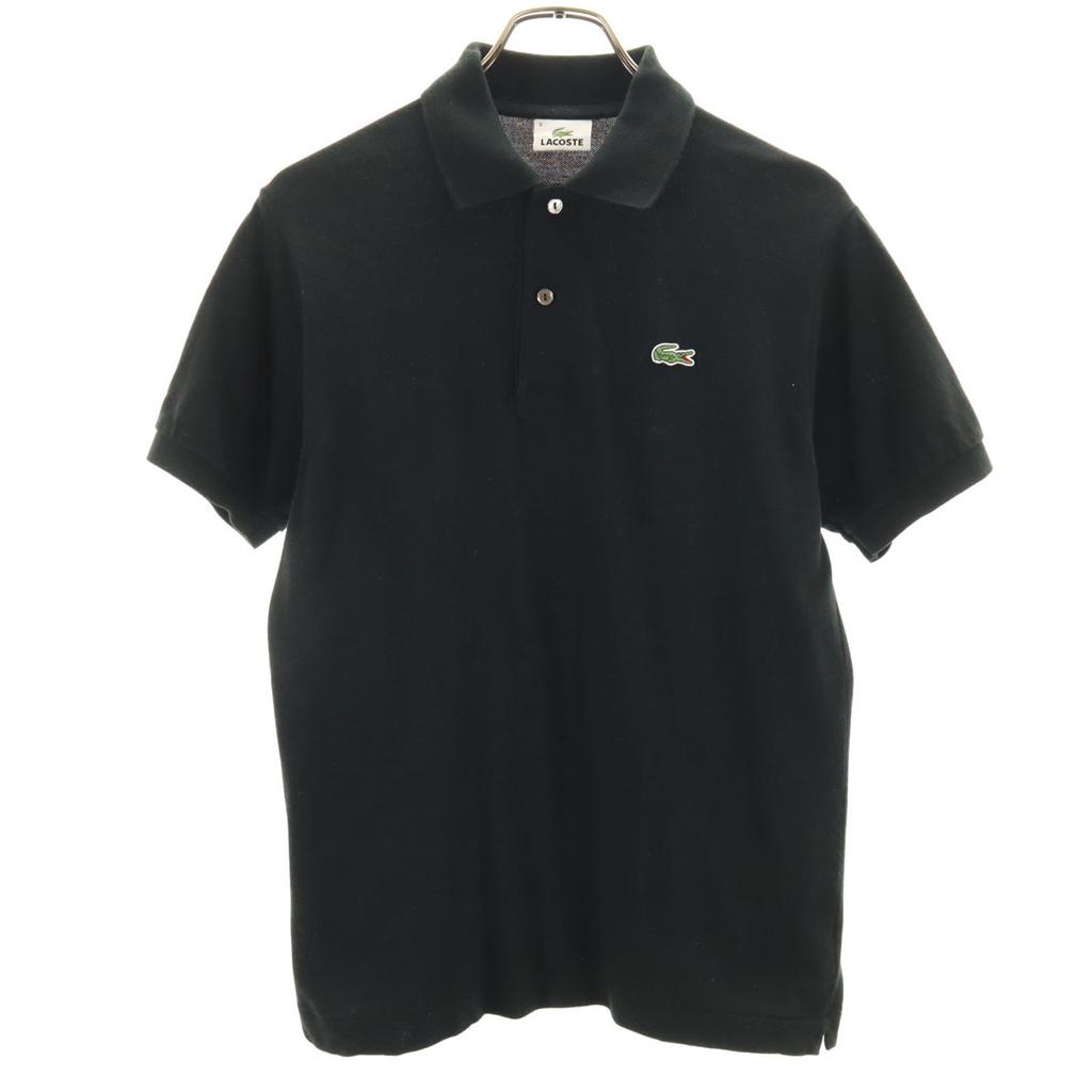 Lacoste Made In Japan Short Sleeve Polo Shirt 3 Black Fawn Men's Used