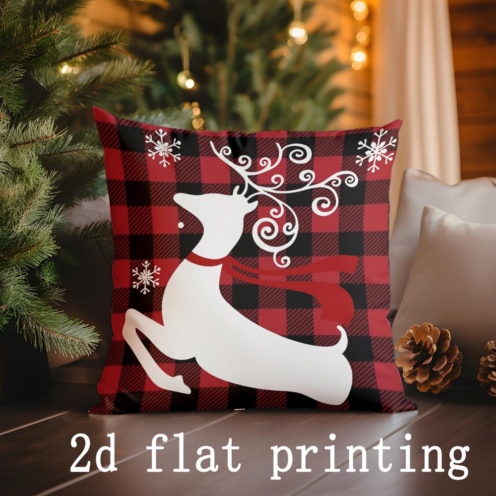 Heimdeko Kissenbezüge mit Weihnachtsmotiv Design Geeignet für Sofa Schlafzimmer Auto Kissenbezug Kissen Rechteckiges Rückenkissen