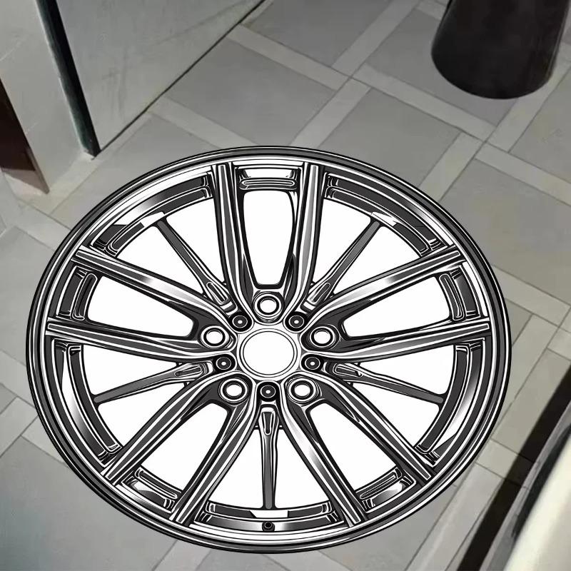 Disney Creative Wheel Car Tire Round Rug Carpet for Bedroom Non-slip Rugs  Area Rug Soft Foot Mats Room Floor Mat Decor