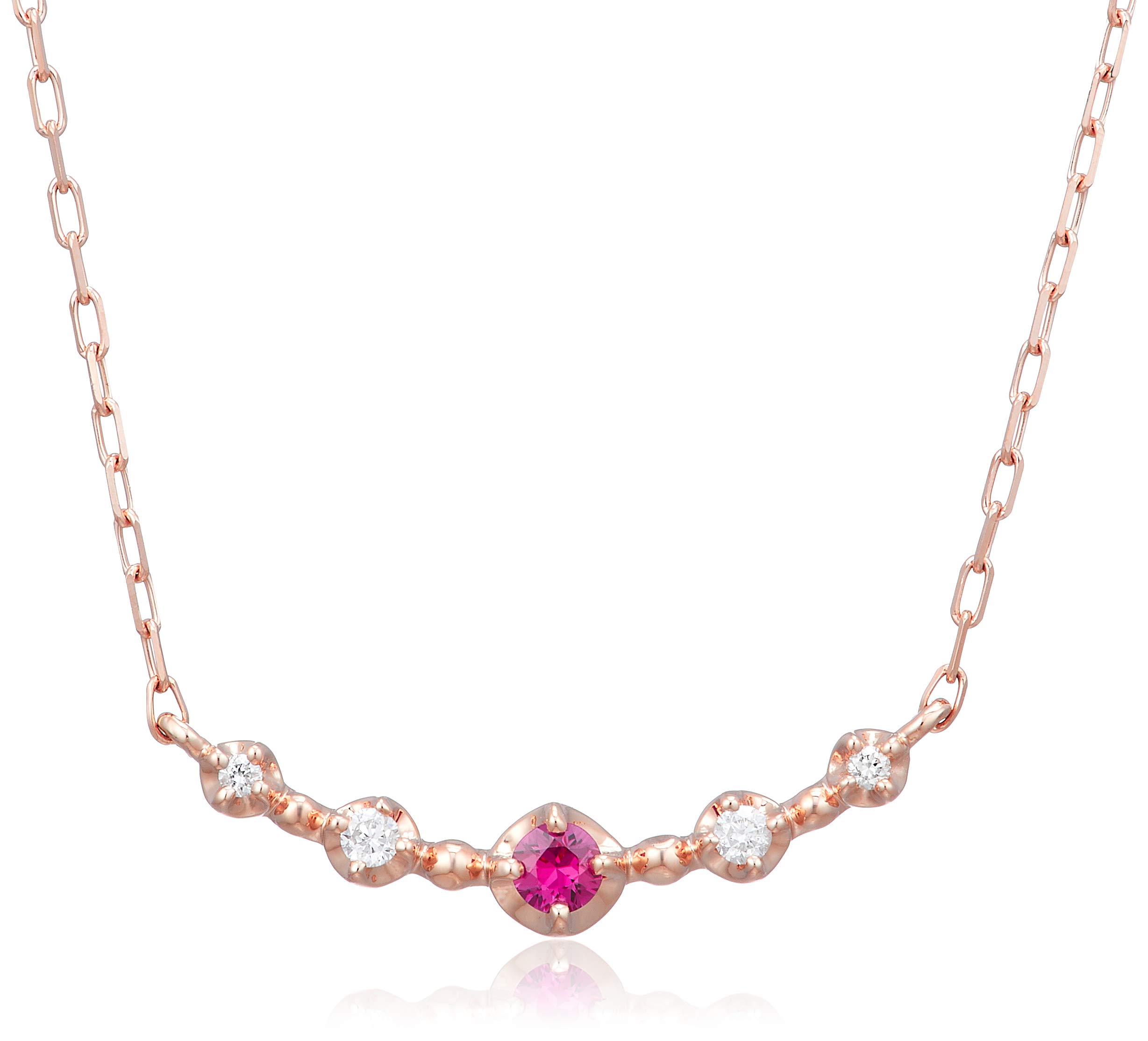 

K10 Pink Gold Necklace [Yondo Sea] 4℃ [July Birthstone] 11172-612-3107-00-00 Women s
