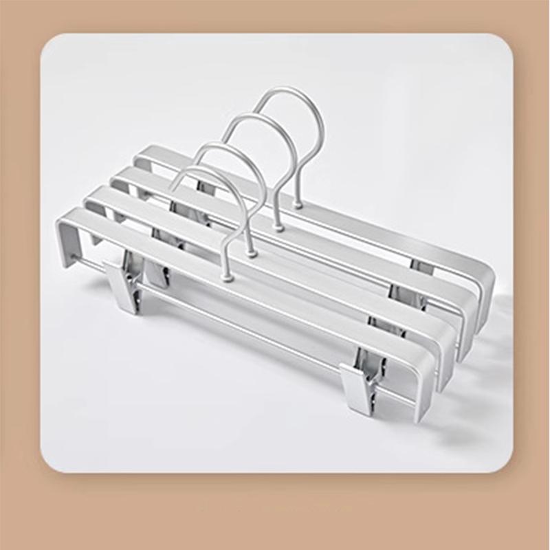 5PCS Gold Metal Trouser Racks,Space Aluminum Durable Thickened Storage Rack with Clips for Skirts,Light Luxury Pants Hangers
