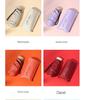 Jieguo Anti-UV Flat Handle Black Sun Umbrella - Solid Color Five-fold Design