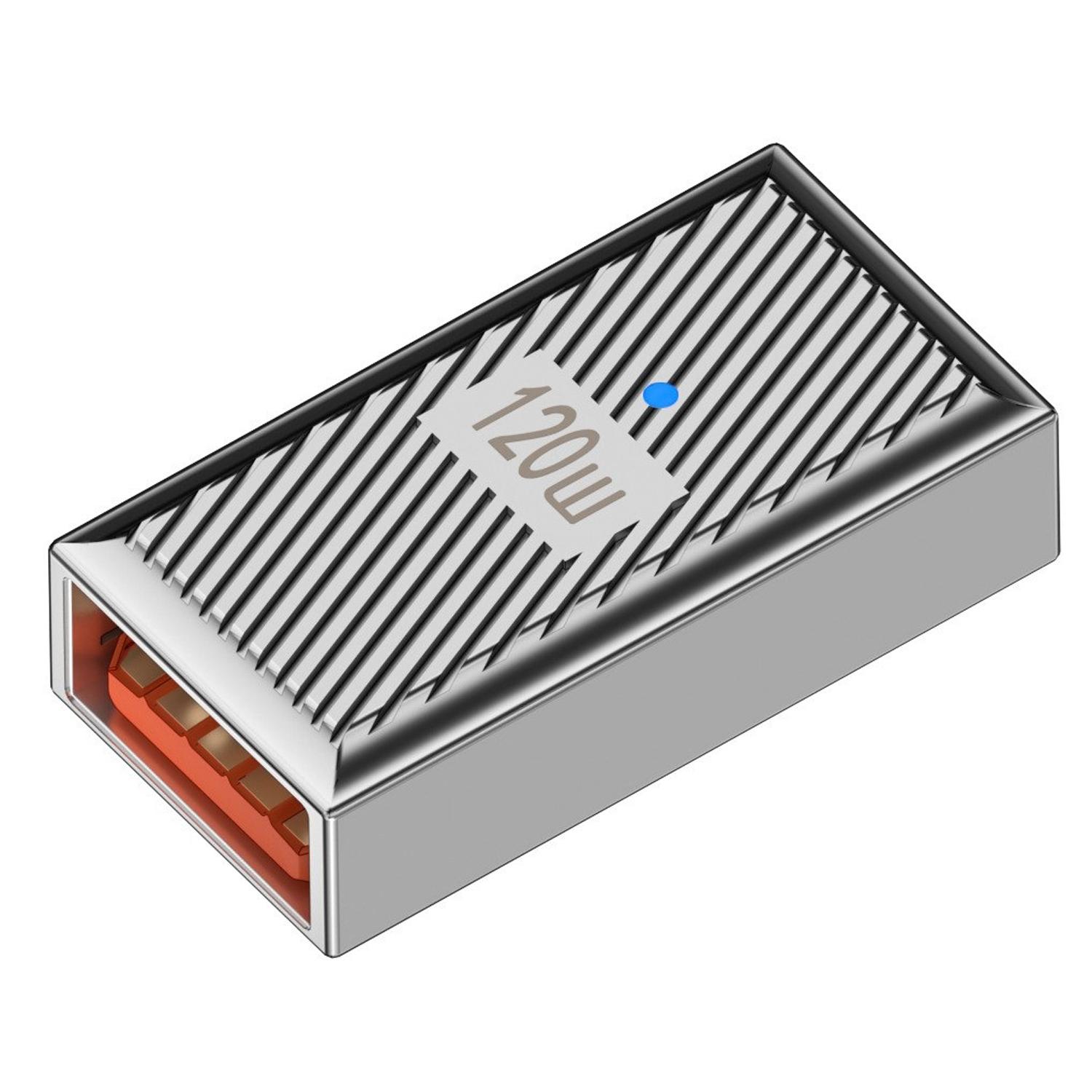 

10Gbps Data Transfer USB-A 3.1 Female to Type-C Female 120W OTG Adapter Dark Grey