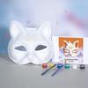 DIY White Peking Opera Fox Mask: Blank Paper Pulp for Kids To Paint