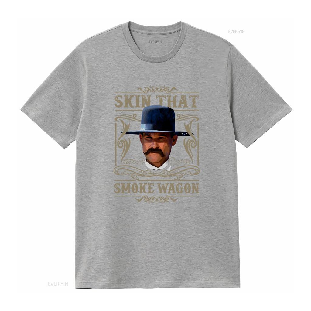 Skin That Smoke Wagon Iconic Western T Shirt vintage Washed Comfortable homme designer clothes Stretched Breathable