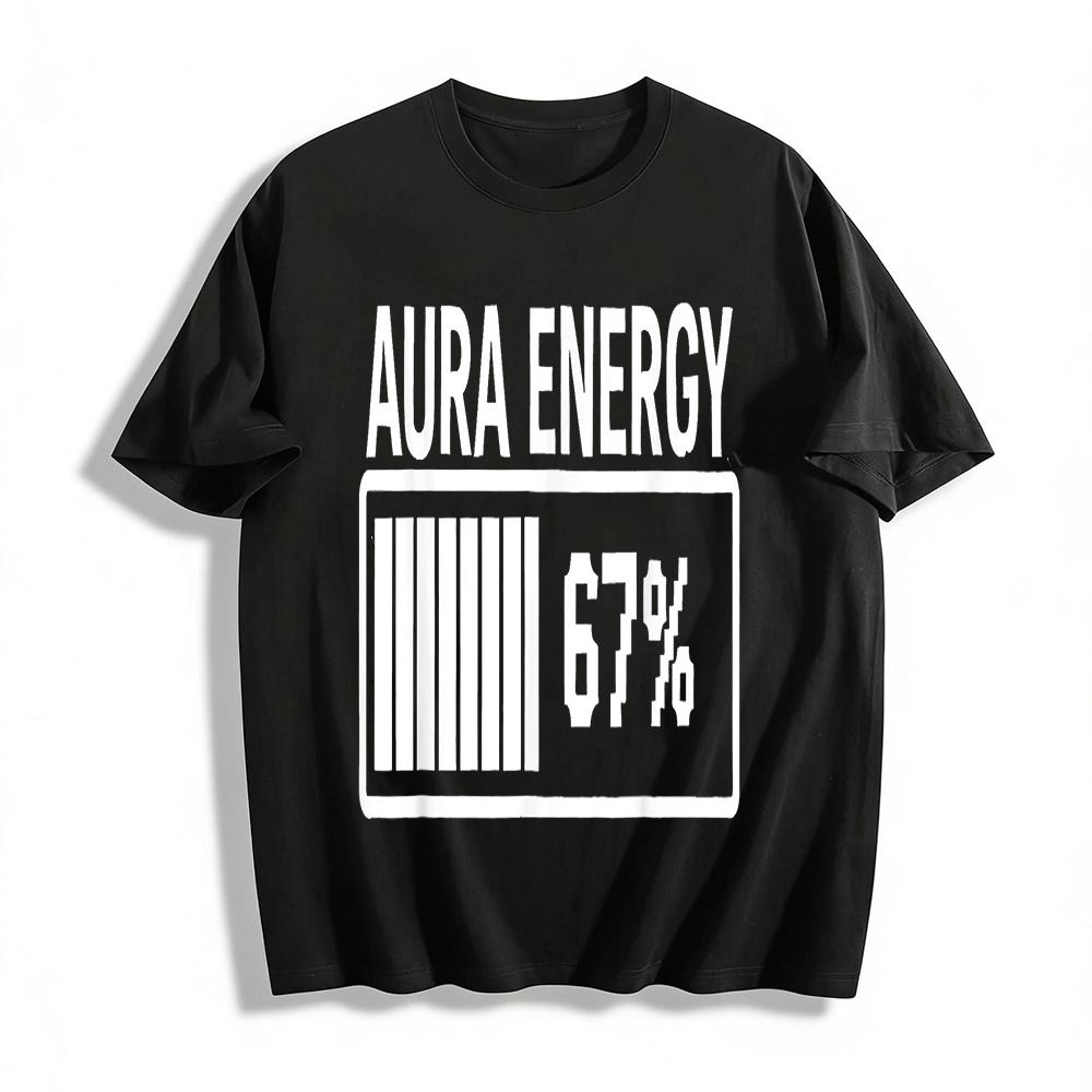 Aura Energy 67% Print Casual Short Sleeve T-Shirt Pure cotton T-shirt XXS