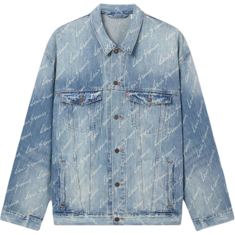 Levis Loose Soft Collared Single-Breasted Long Sleeve Denim Jacket Men Jackets Light-Blue 0016Y-0005