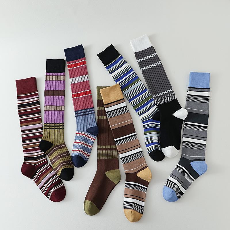 Autumn and Winter Women Stockings Casual Fashion Striped Long Socks Stockings Women College Style JK Girls Knee Socks Stockings