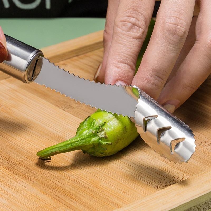 Stainless Steel Corer Chili Corer Bitter Gourd Seed Remover Core Digging Knife Green Pepper Cutter Seed Digging Tool Kitchen