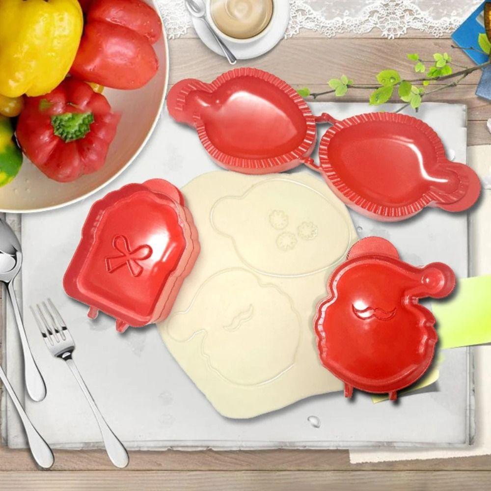 3pcs/Set Plastic Christmas Hand Pie Molds Gift Box Hazelnuts Dough Press Mold Tool  Baking Tool