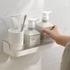 Plastic Bathroom Storage Rack Wall Mounted Bathroom Shelf Toiletries Holder  Shower
