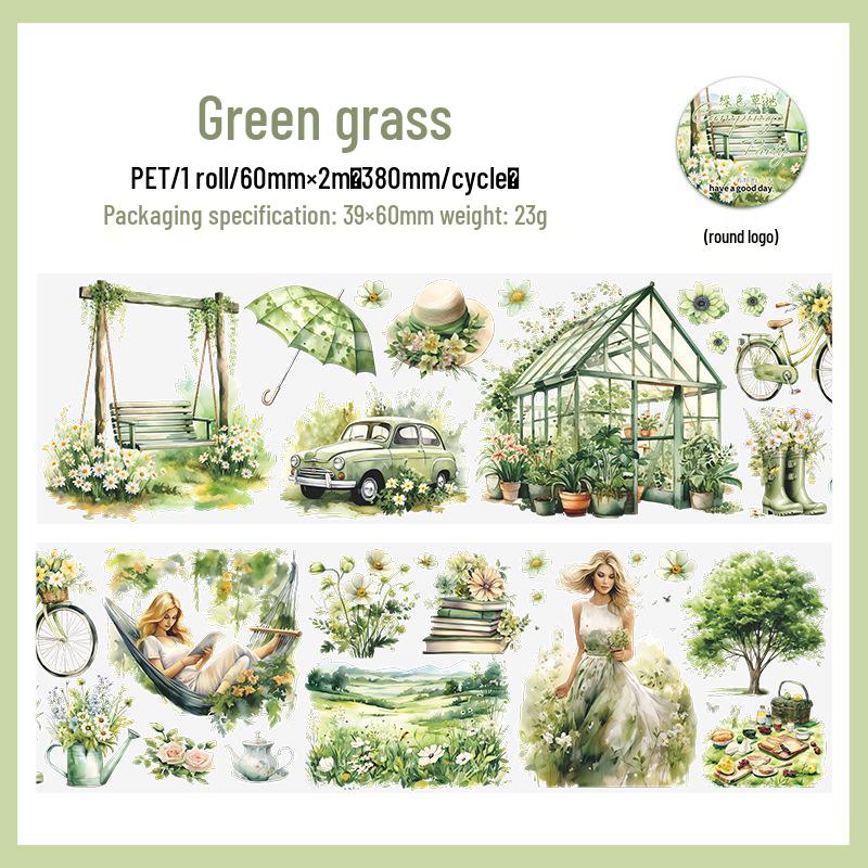 Wunderschönes Tag Washi Tape: Aquarell Camping Party Aufkleber, 6 recycelbare Designs für Reisetagebücher & DIY-Projekte