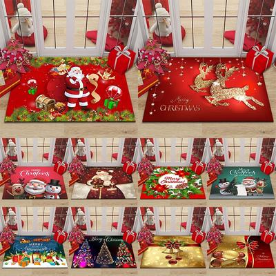 Veselé Vánoce Domácí Vchod Dekorace Koberec Santa Claus Tisk losa Podlahová rohož Rohožka na dveře Obývací pokoj Koupelna Protiskluzový koberec