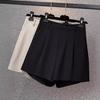 2025 Slimming High Waist Black A-line Wide Leg Summer Shorts