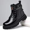 Men Autumn Winter Warm Genuine Leather Boots Thick Sole British Style Ankle Boots Outdoor Casual Lace-up Work Shoes