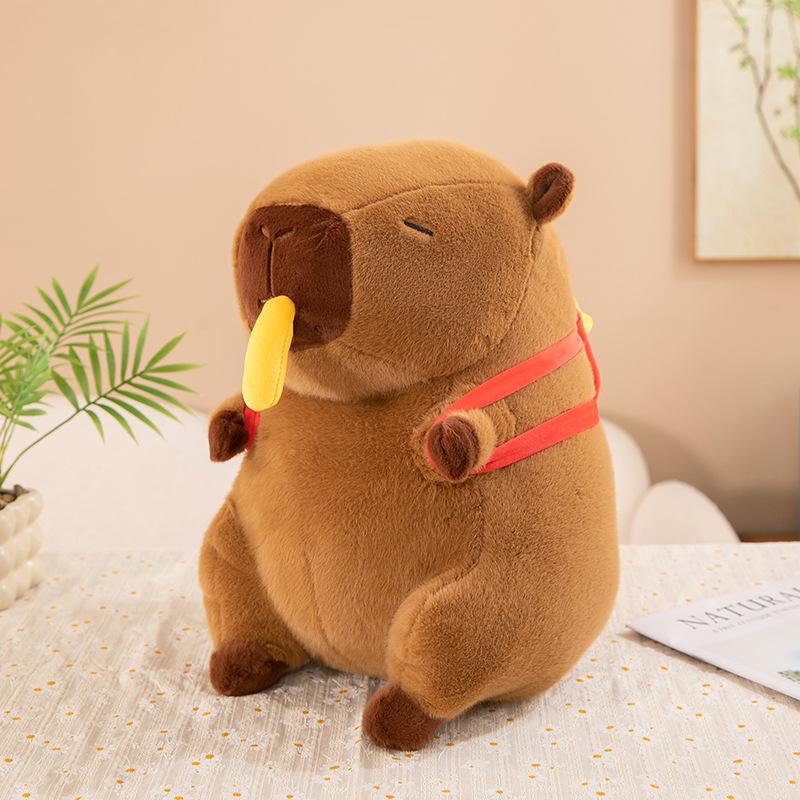 New French Fries Kapibala Doll Capybara Plush Toy Guinea Pig Doll Pillow Birthday Gift