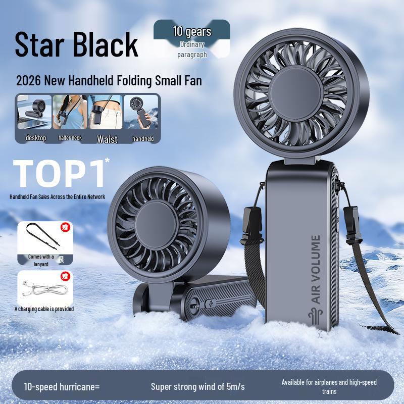 Genuine Handheld Semiconductor Cooling Fan with Ice Pack for Home, Office, and Outdoor Use - Foldable Design