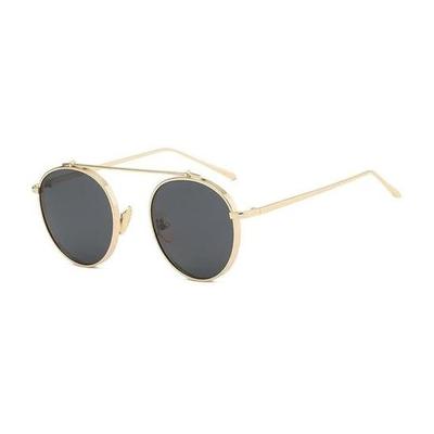 4Flaunt UV Protected Disc Series Full Rim Round Latest and Stylish 100% UV Protected Sunglasses for Men & Women | Gold Frame