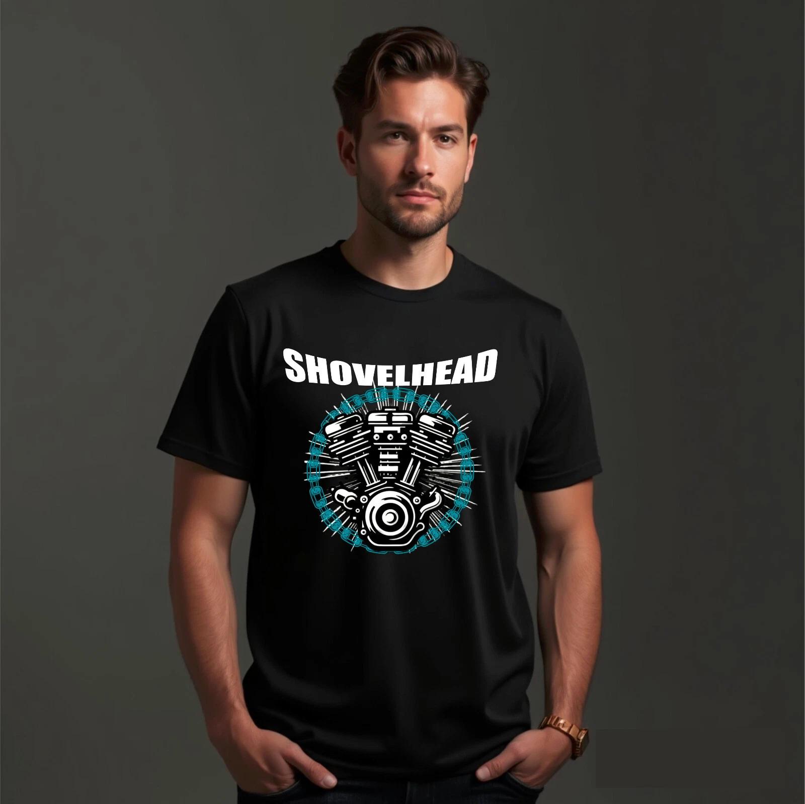 

Shovel Head Engine Bikers T Shirt Cool Rude Motors Mens Tee Gifts Retro Top Adul XL