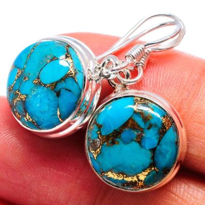 Vintage Tibetan Silver Natural Turquoises Earring Blue Stone Water Droplets Dangle Earrings for Women Boho