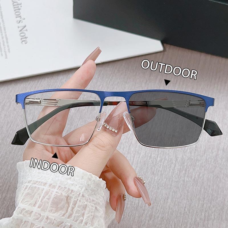 Men's Anti-Blue Light Square Metal Glasses Frame 6915 - Business Casual Style