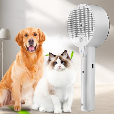 Cepillo Eléctrico de Vapor para Mascotas 3 en 1 Gato y Perro Limpieza en Spray Masaje Peine de Aseo Antibacteriano UV Peines para Quitar el Pelo de Mascotas
