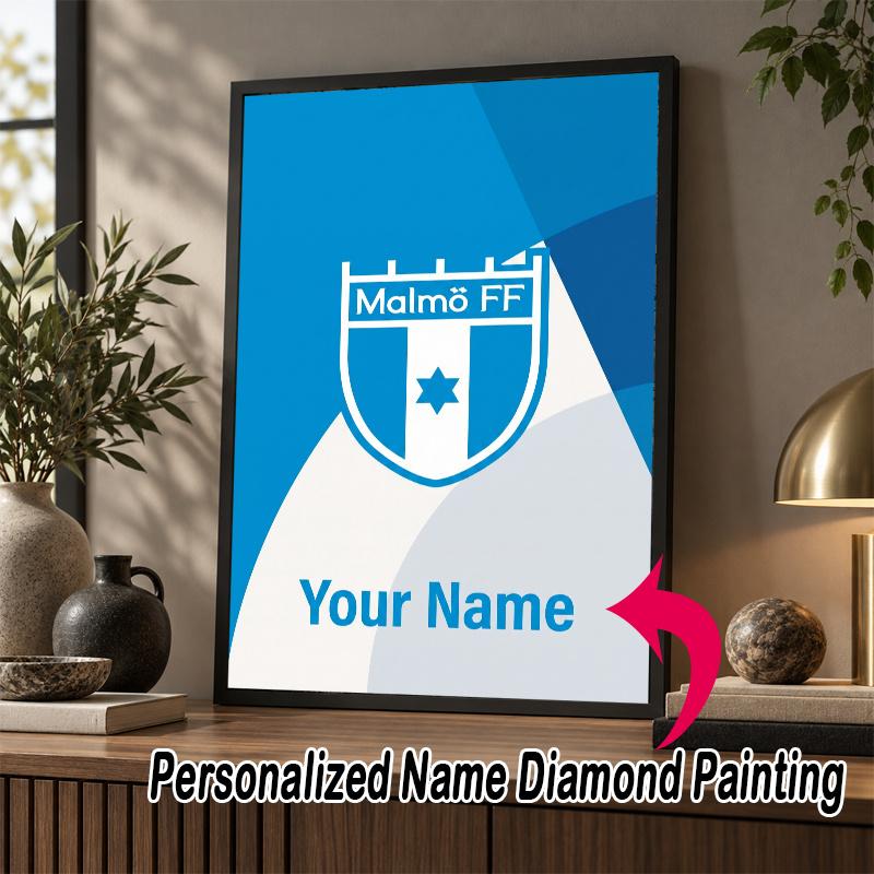 Custom Name Malmö FF 5D Diamond Painting Personalized Full Drill Diamond Art Kit Gift