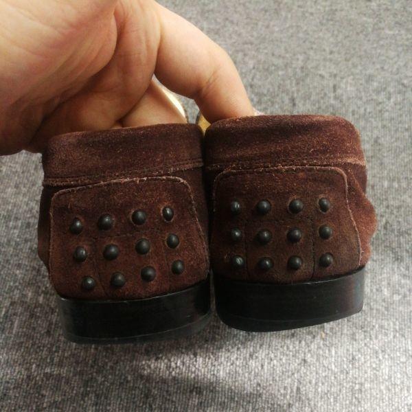 Made in Italy Suede Loafers Slip-on Driving Shoes Brown size 41 26.0-26.5(USED)