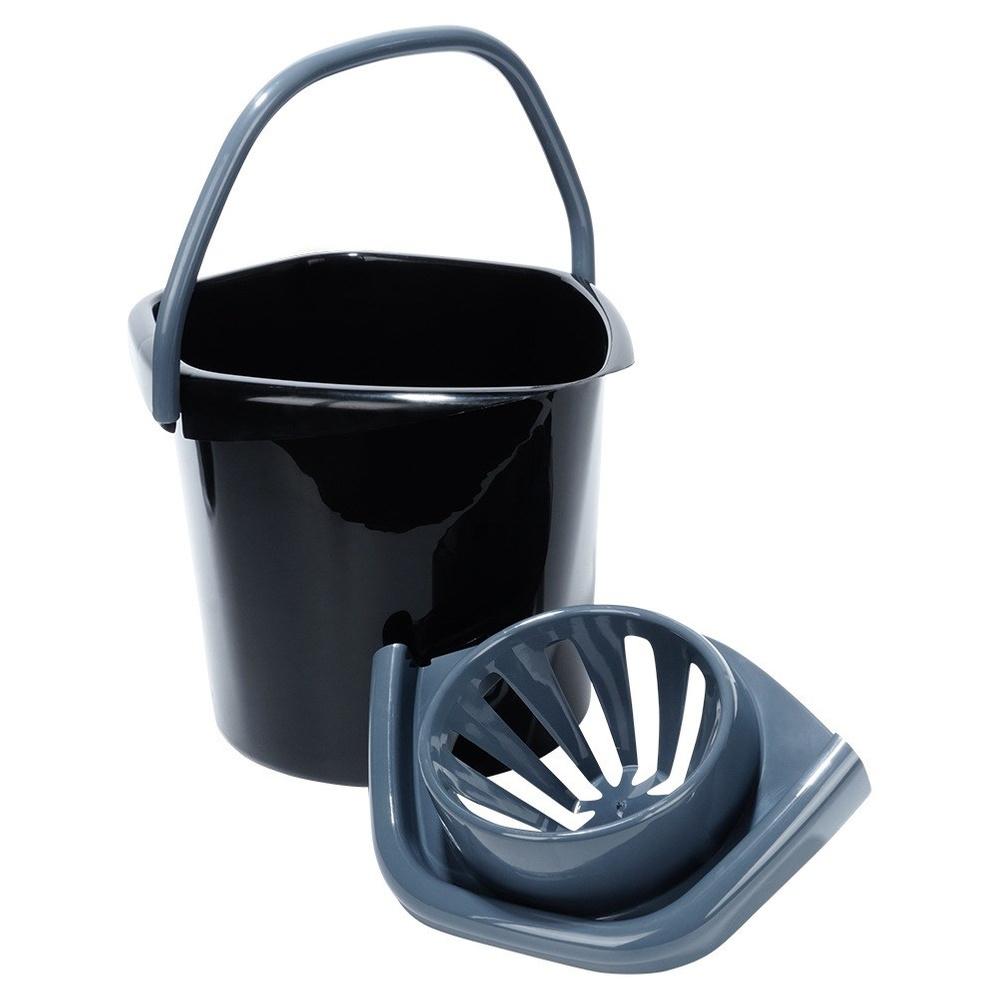 Universeller Plastik-Wischmopp-Eimer mit Auspressevorrichtung für Schnurmopp und Streifen 14L