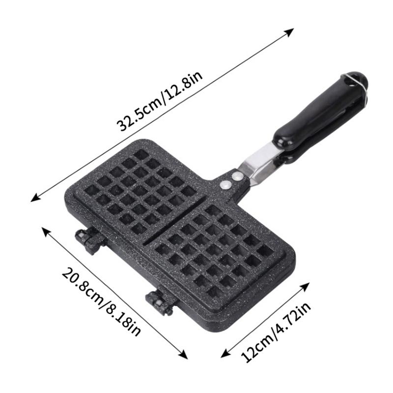 Breakfast Waffle Cake Baking Maker Pan Bubble Egg Pan Nonstick Bread Toast Frying Pan Double Side Kitchen Cooking Tool Portable
