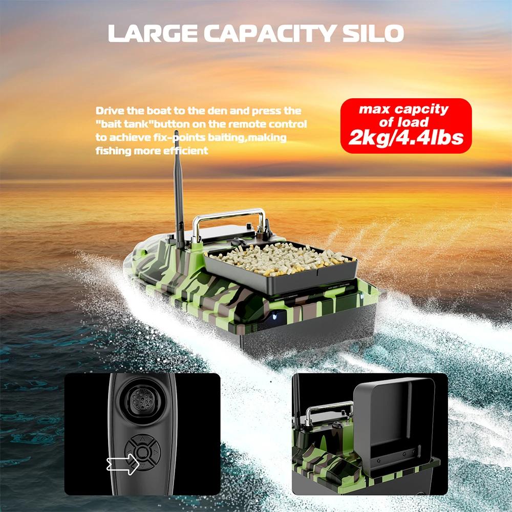 New Remote Control Fishing Bait Boat Dual Motor Fish Finder 4KG Loading Support Automatic Cruise/Route Correction Camouflage Bait Boat Fishing Gear