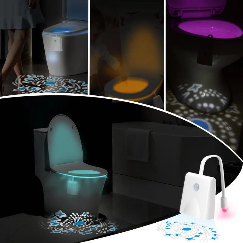 Human Motion Sensor Toilet Light Toilet Bowl Night Lights 8-16 RGB Colors Backlight with Projector for Bathroom Washroom WC Lamp