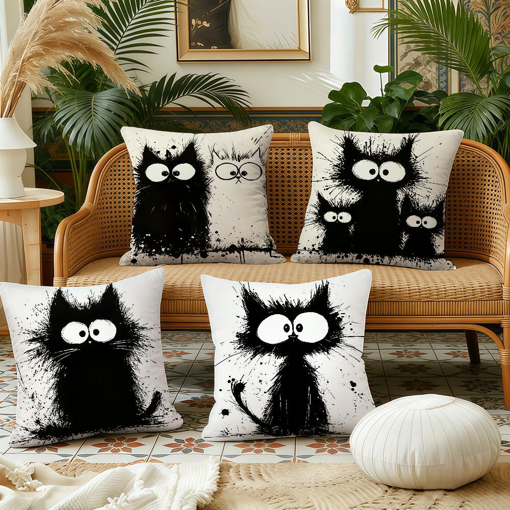 Cute Exploding Cat Cushion Cover Plush Fabric Soft Double Sided Print Sofa Cushion Cover Throw Pillow Covers