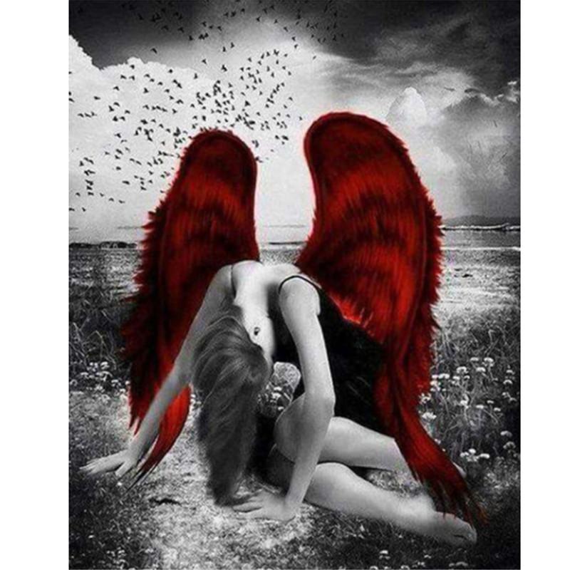 Angelo 5D fai da te pittura diamante pieno quadrato/rotondo trapano ragazza triste diamante ricamo kit punto croce arredamento casa regalo