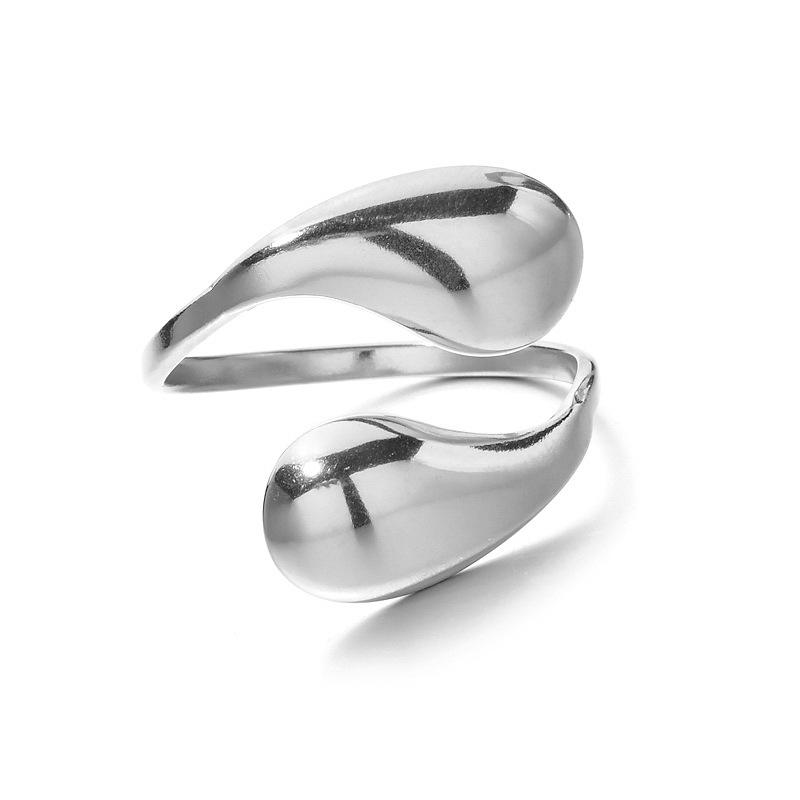 European Minimalist Water Drop Open Ring: Trendy Women s Fashion Statement