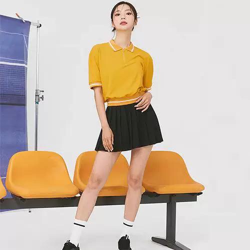 Pleated Sports Tennis Short Skirt Set, Golf Running Dance