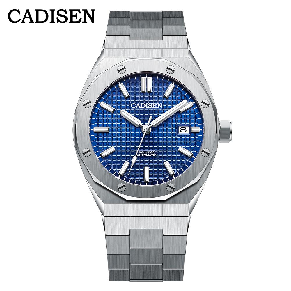 Cadisen Neue Top-Marke Luxus Herrenuhr mit Box 100 m wasserdicht NH35 Automatik Herren mechanische Uhren