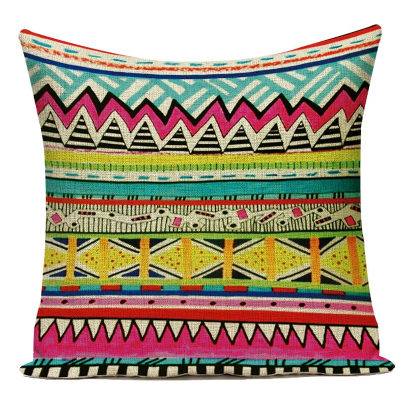 Decorative Pillows Simple Colorful Wave Stripe Geometry Polyester Pillows Cushion Covers Pillow Cover Sofa Home Decor
