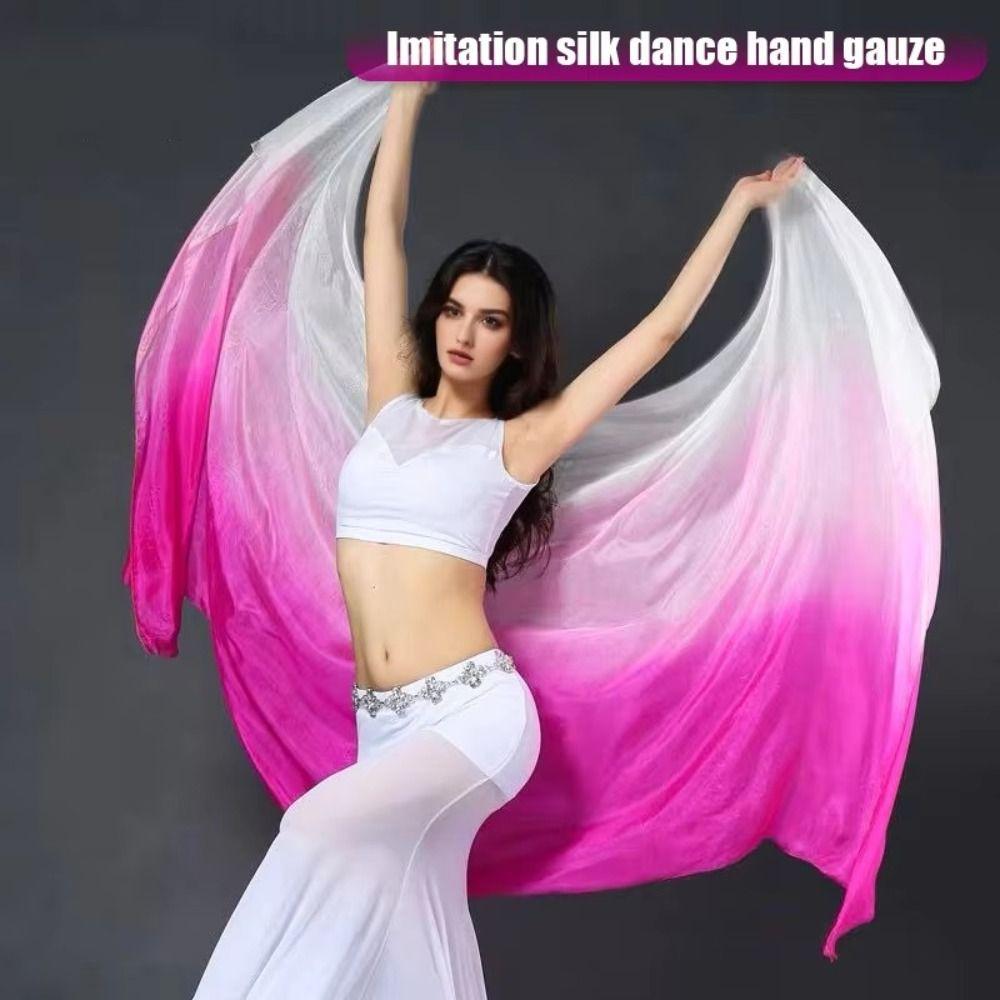 Gradient Color Veil Shawls 100% Silk Dancing Shawl Costumes Accessories Performance Dance Veil