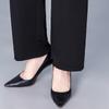 Spring/Summer High-Waisted Straight-Leg Pants for Middle-Aged Women, 45-60, In Solid Colors