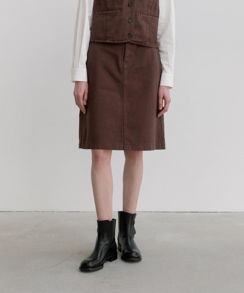 Love Us You Classic Dyeing Skirt (Brown)