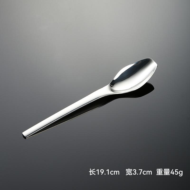 

304 stainless steel rhombus square head spoon size mirror polished household high value dessert spoon spoon