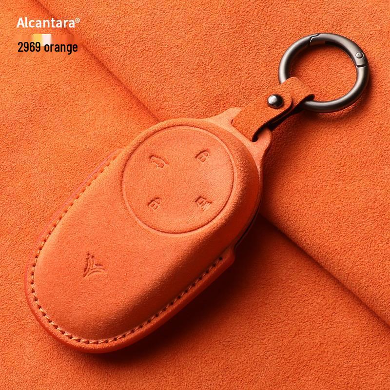 Nezha S/X/GT Electric Vehicle Suede Key Cover - Full Wrap with Buckle, Fits 25 Models